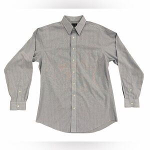 Jos. A. Bank Stripes Blue & White Tailored Fit Dress Shirt in a size 16 • 35